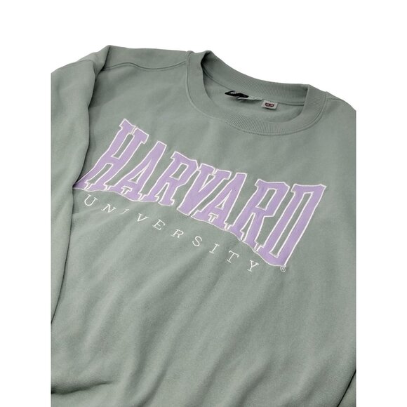 Divided Harvard University Sweatshirt Size Medium Women's Green Purple Logo - Picture 1 of 5